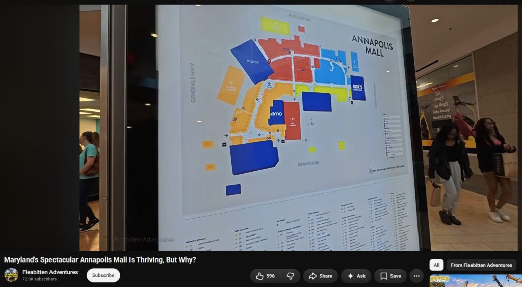 Video in 1 of Maryland's 2 Still Successful Malls shows only White Shoppers